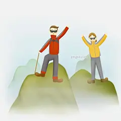 春季登山者站在山峰图片大小3000x3000px 图片尺寸4.23 MB 来自PNG搜索网 pngss.com 免费免扣png素材下载！冲锋衣#春季#春游#登山#登山队#锻炼#户外健身#卡通手绘#旅行#旅游#冒险#爬山#山顶#