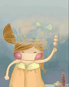 短。指甲  的插画 串串