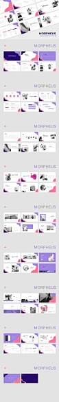 PPT模版 | 紫色粉色白色极简风格创意幻灯片