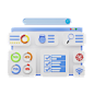 Web Data Analytics 3D Illustration