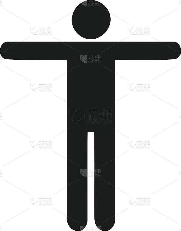 简笔人物图标黑色