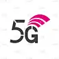 矢量标志技术5G网络。图解5g互联网符号的扁平风格。每股收益10。