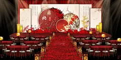 中国风红色婚礼舞美