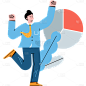商务化场景扁平风主题插画-报表