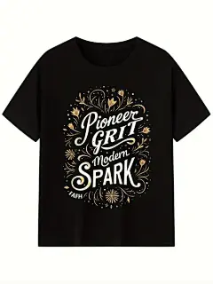 选用纯棉，柔软的质地，花卉装饰环绕着“开拓者坚持，现代闪光”，复古时尚超级吸睛