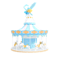 蓝色糖果色C4D旋转木马3D立体动图gif