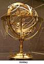 An armillary sphere (variations are known as spherical astrolabe, armilla, or armil) is a model of objects in the sky (in the celestial sphere), consisting of a spherical framework of rings, centred on Earth, that represent lines of celestial longitude an