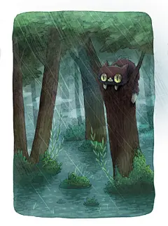 Alena Tkach童话风格的小黑猫插画作品