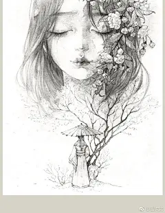 【赠海报+涂色本】正版 间花寻影+扫花寻径 古戈力画集全套2册 手绘线稿填色本半面妆插画唯美古风女人物线描集临摹绘本动漫画册书-tmall.com天猫