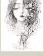【赠海报+涂色本】正版 间花寻影+扫花寻径 古戈力画集全套2册 手绘线稿填色本半面妆插画唯美古风女人物线描集临摹绘本动漫画册书-tmall.com天猫