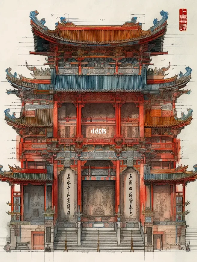 国风建筑设计～红楼-花瓣网