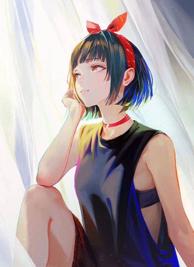 人物插画｜画师NaBaBa，少女御姐，光...