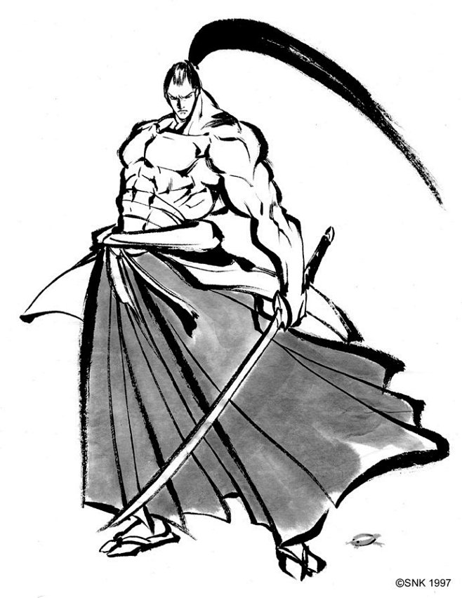 水墨风格侍魂人物造型赏设计路上网页设计网站建设平面设计爱好者交流