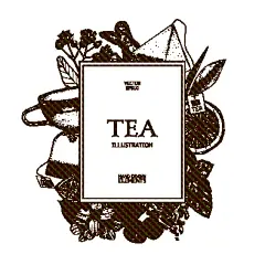 时尚手绘茶插画设计矢量素材