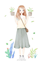 终于集齐九宫格了，可以召唤神龙了吗~#水彩# 【插画师：@-阿栗子同学】 ​ ​​​​
