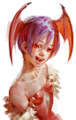Darkstalker Succubus, Tim Löchner : Succubus Morrigan and Lilith from Darkstalkers, style and painting practice.
