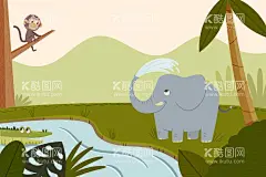卡通动物背景  - 源文件下载【酷图网】动物背景,动物插图,插图壁纸,卡通背景,野生动物,背景壁纸,卡通动物,动物保护