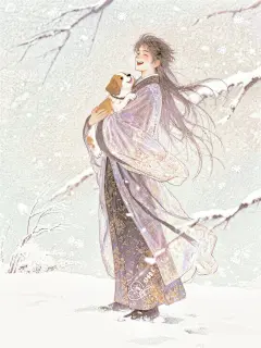 如果有时间你会来看一看我的吧？ #插画#古风#小说封面#小狗乖乖