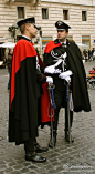 【 意大利卡宾枪骑兵】属于意大利国家宪兵，协同意大利警察维持社会治安。在意大利各大景点被抓拍的巡逻“警察”，其实多数都是卡宾枪骑兵。他们服装上和警察的区别就是裤子上带了一条红色的条纹。制服的种类非常多，甚至还有全套的礼服式制服，包括了长斗篷、“拿破仑”帽。