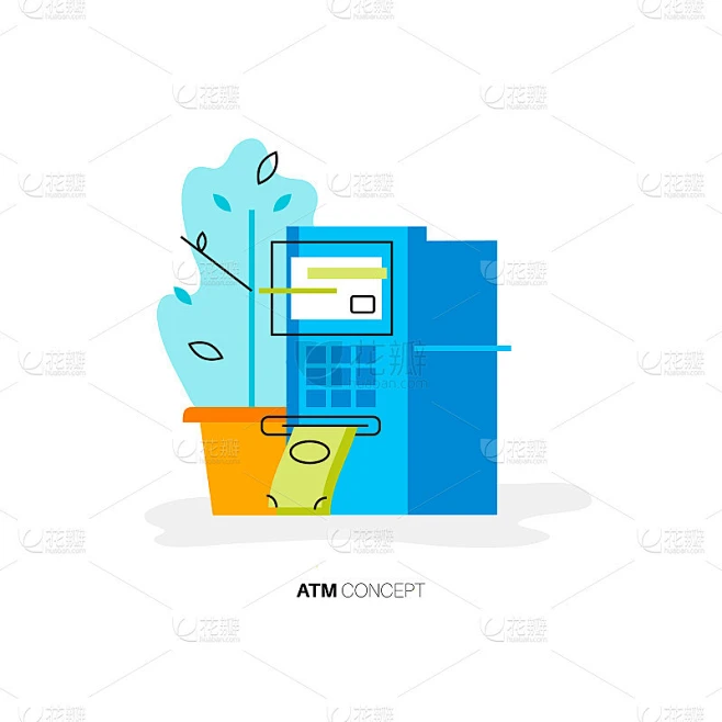 ATM最小图标概念的web着陆页面图片_其他图片图片素材-花瓣网