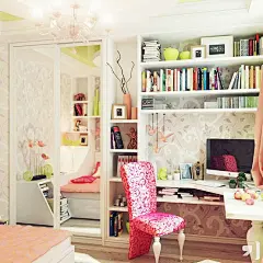 14款小清新壁纸 装扮可爱欧式书房 - 装修效果图 - 齐家网高清图库频道