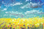 painted summer meadow in the style of impressionism