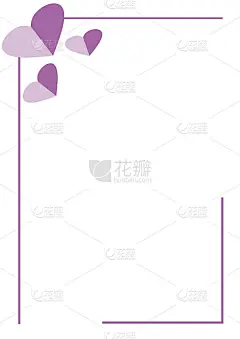 矢量空白的信件或贺卡。白色纸形式与粉红色的心和边界。A4格式大小。