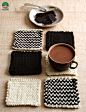 多款制作精美漂亮的针织咖啡杯垫图片大全╭★肉丁网