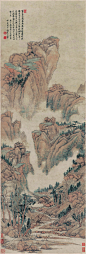 王翚——《富春大岭图》【富春大岭图为痴翁一生杰作…因仿大意。庚午端阳前三日】人物山水 立轴欣赏 | 
清|王翚(1632-1717)字石谷，号耕烟散人、鸟目山人、剑门樵客等。被称为“清初画圣”。与王时敏、王鉴、王原祁并称“四王”，加上吴历、恽寿平合称“清初六家”或“四王吴恽”。擅山水人物花鸟草虫，笔法洒脱，用墨疏淡清逸。虞山派创始人。