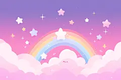 彩虹插画绘画背景图