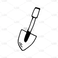 手绘矢量营火斧，旅行剪贴画。孤立在白色背景绘制版画，海报，可爱的文具，旅游设计。高质量的插图