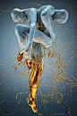 For the love of gold : 3d sculpture/composition/rendering80 x 120 cm /Edition of 1 + 1 AP/Giclée print under original Diasec