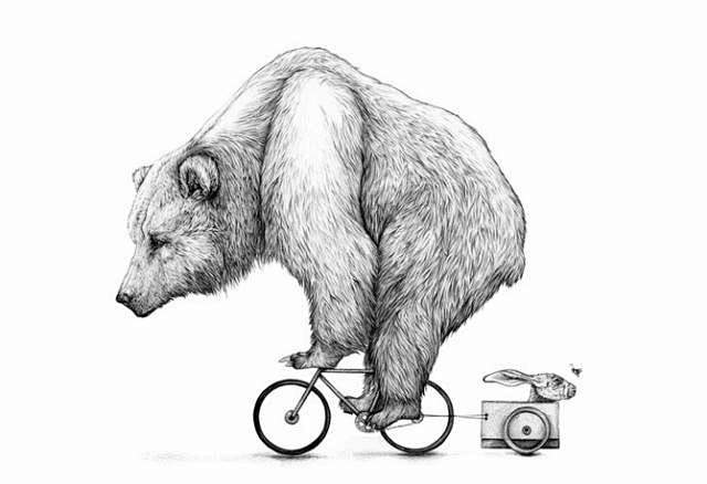 Amy Dover 黑白手绘插画欣赏 黑...