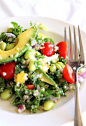 Kale, Edamame, and Quinoa Salad.