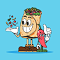 Hand drawn burrito cartoon illustration