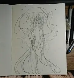 近期涂鸦草稿儿~（多图）-仔猫一丁_涂鸦,人物,古风,线稿,手绘_涂鸦王国插画