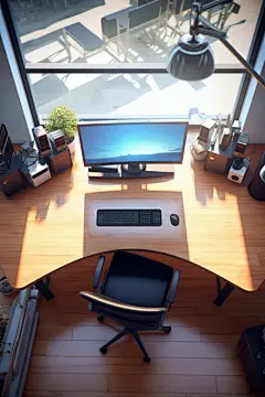 商务办公室桌椅模型