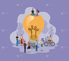 性格,电灯泡,人群,头像,白色,创造力,可爱的,黄色,人,闪亮的