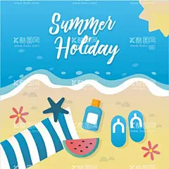 海滩  - 源文件下载【酷图网】度假,沙滩,夏威夷,西瓜,人字拖,阳光浴,游泳,