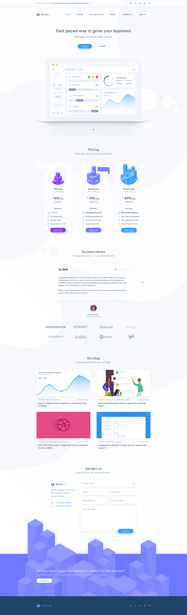 Bricks.io landing pa...