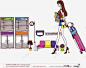 简单绘画女性5高清素材 女性行李椅子报纸架机场挂钟旅游盆栽 元素 免抠png 设计图片 免费下载 页面网页 平面电商 创意素材
