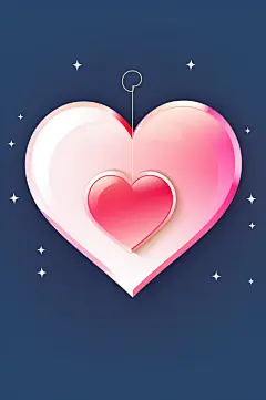 AI数字艺术情人节感恩节爱心装饰插画-众图网