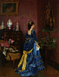 The Blue Dress, Auguste Toulmouche, 19th century. Oil on canvas.