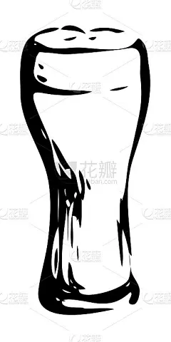 维珍品脱啤酒杯。手绘墨水风格的图形插图。啤酒节，圣帕特里克或工艺生啤酒事件节海报，横幅ir贴纸，酒吧