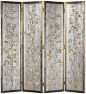 $2750 Painted Glass Folding Screen.