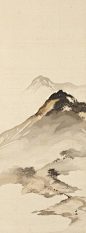 Mountain Landscape with Bridge by Odake Chikuha, 1878-1936 尾竹竹坡 Japan  chinese landscape: 