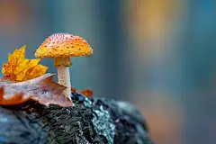 生长在树干的蘑菇食材高清图片