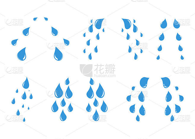 Set of Tears Drop. Tears or rain droplets. Tear bl素材-花瓣网