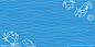 蓝色简约渔网螃蟹鱼海鲜展板背景