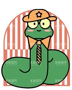十二生肖蛇  - 源文件下载【酷图网】生肖,卡通,萌趣,可爱,矢量图,小蛇,蛇